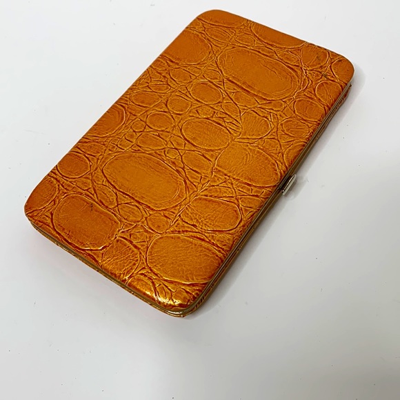 Vintage Burnt Orange Snap Weatherproof Wallet Clutch | Money Card Change Holder - Picture 10 of 11